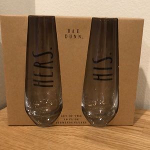 Rae Dunn His & Hers Stemless Flutes